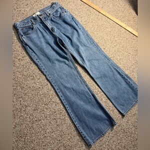 Vintage 2001 GAP Womens Flare Ankle Jeans Size 10 Medium Wash Made in USA